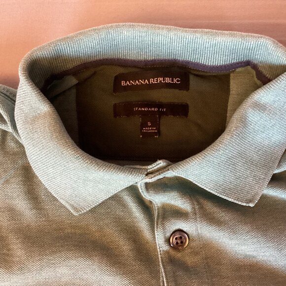 Banana Republic Solid Pique Polo Teal Ocean Polo Shirt Gently Used - Small - Picture 4 of 10